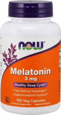 Мелатонин 3 мг Melatonin 180 капсул Now Foods 13228 фото