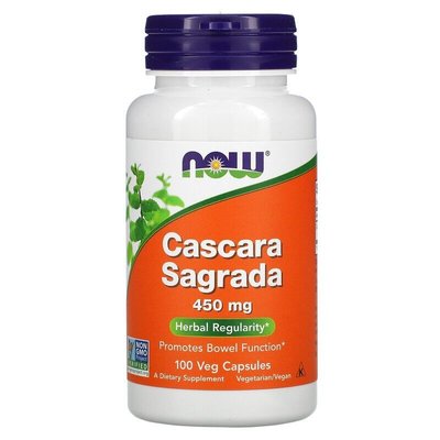 Экстракт Каскары 450 мг Cascara Sagrada 100 капсул Now Foods 13296 фото