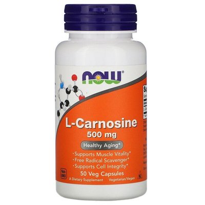 Карнозин L-Carnosine 500 мг 50 капсул Now Foods 14026 фото