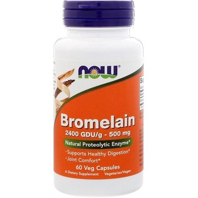Бромелайн Bromelain 500 мг 60 капсул Now Foods 14029 фото