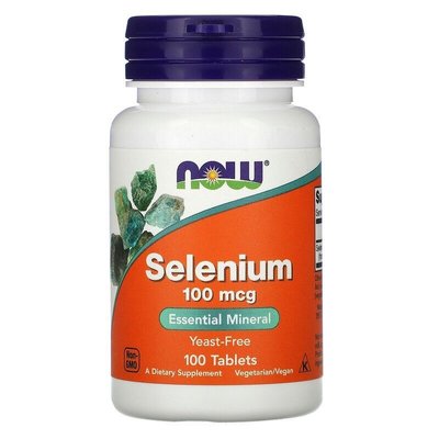 Селен Selenium без дрожжей 100 мкг 100 таблеток Now Foods 13937 фото