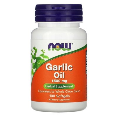 Чесночное масло 1500 мг Garlic Oil 100 капсул Now Foods 13318 фото